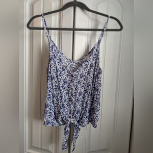 H&M Blue floral tank top